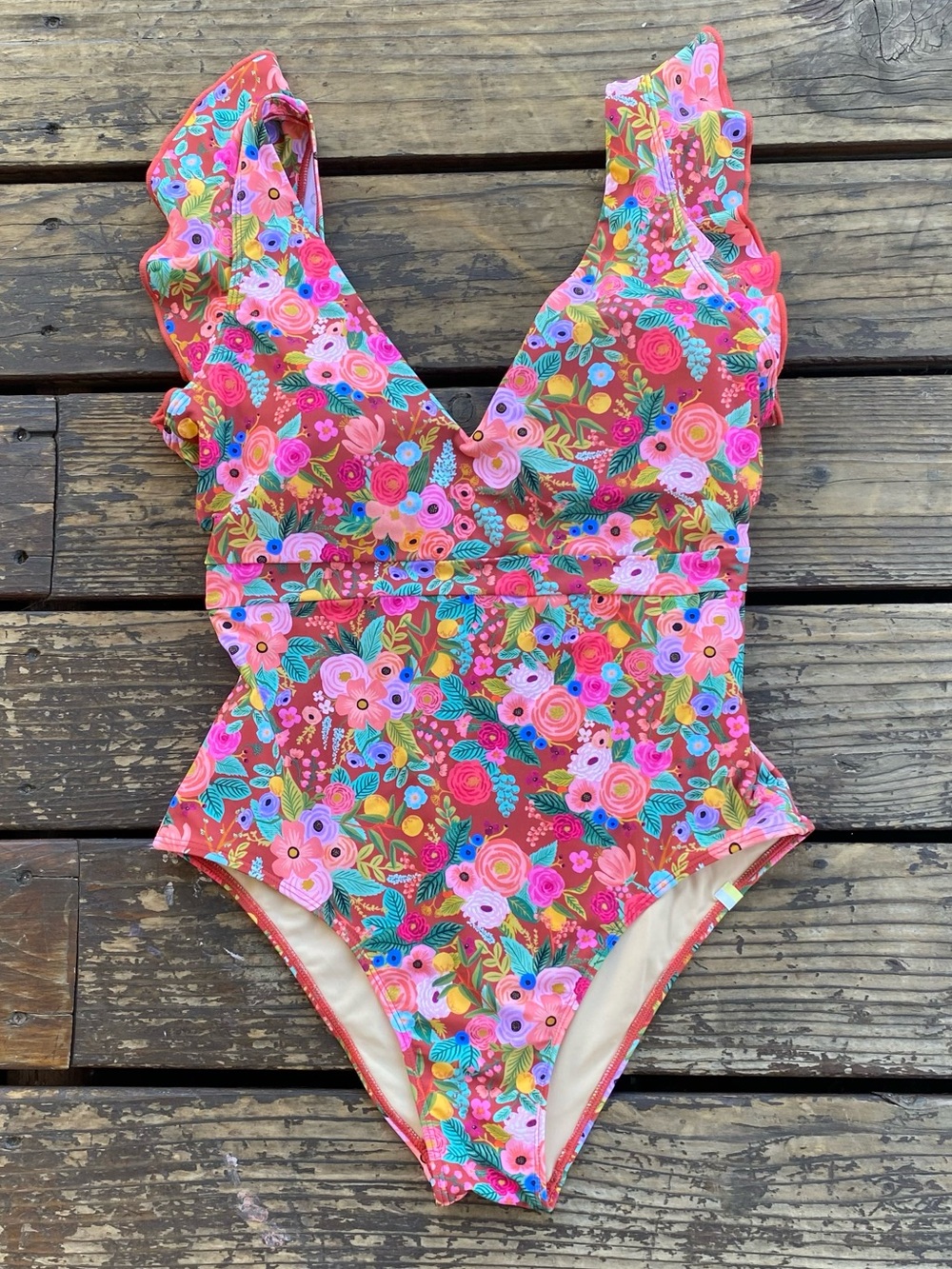 Summersalt backflip floral one piece swim suitn garden party rust - Picture 3 of 8